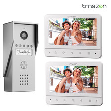 TMEZON Video Intercom System 2X7 Inches Monitor Wired Video Door Phone Doorbell