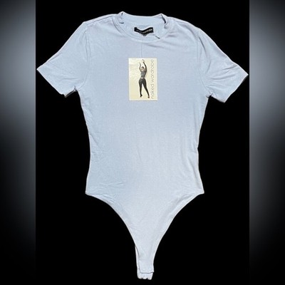 NWT Naked Wardrobe Bodysuit Crewneck T-Shirt Thong Babydoll Purple Size 1