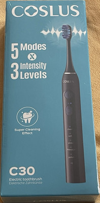 COSLUS C30 Electric Toothbrush Black Sonic 5 Modes Rechargeable Timer