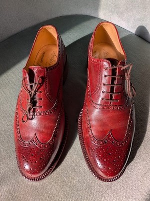 Silvano Lattanzi Fatto A Mano Bespoke Fullbrogues Maßschuhe ca. EU 43
