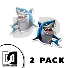 Mako Shark Sticker Laughing Shark High Class Creature Decal Made in USA 2 PACK