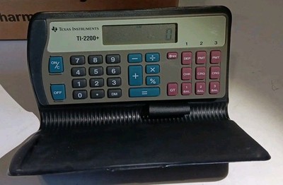 Texas Instruments TI-2200+ Black 8-Digits LCD Handheld Calculator Tested Working