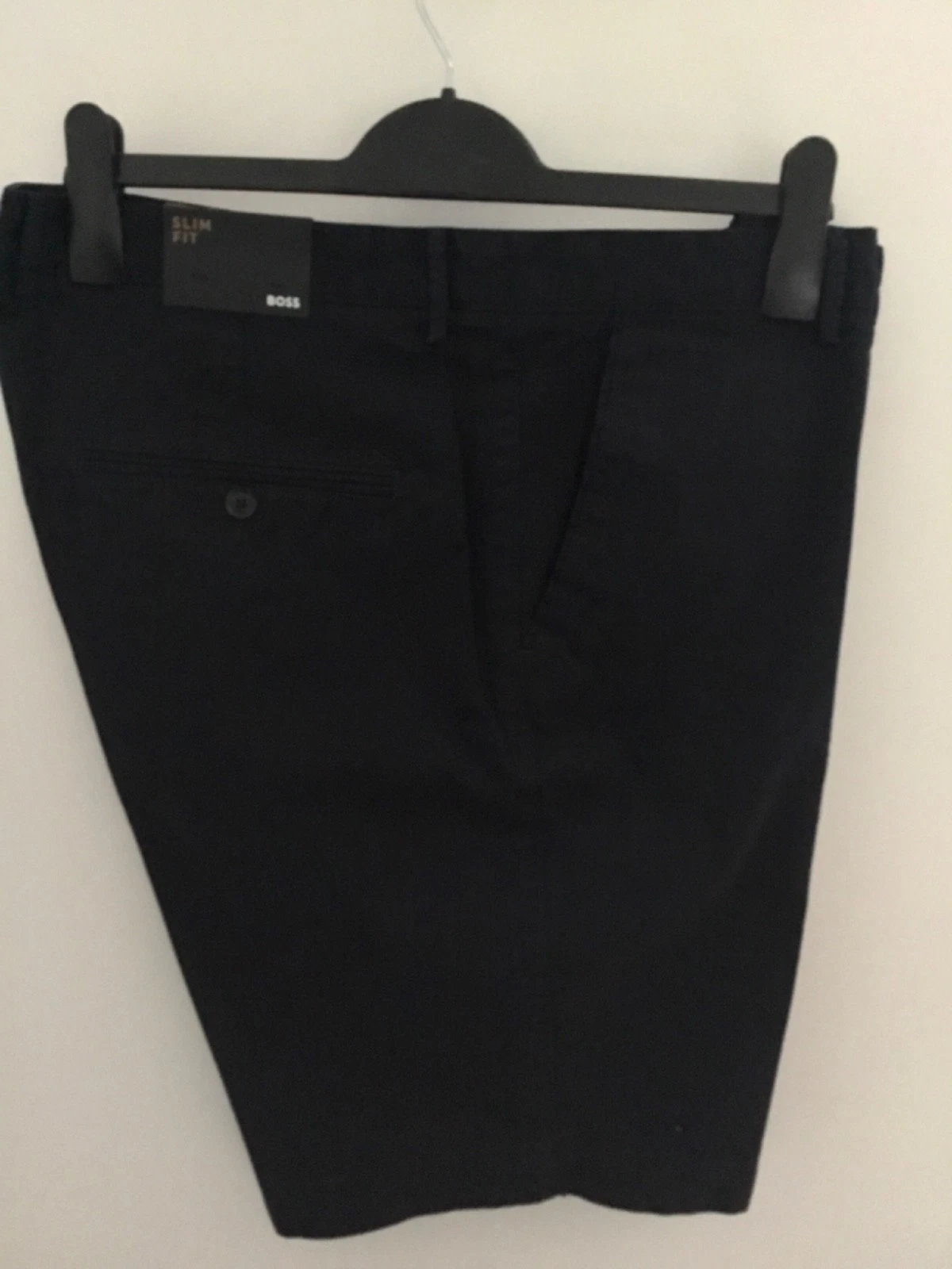 HUGO BOSS NAVY BLUE SLICE MEN’S SLIM FIT SHORTS WITH STRETCH SIZE WAIST 38 (54)