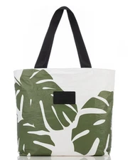 NEW Aloha Collection Day Tripper Tote | Monstera | Seaweed (Olive) on White