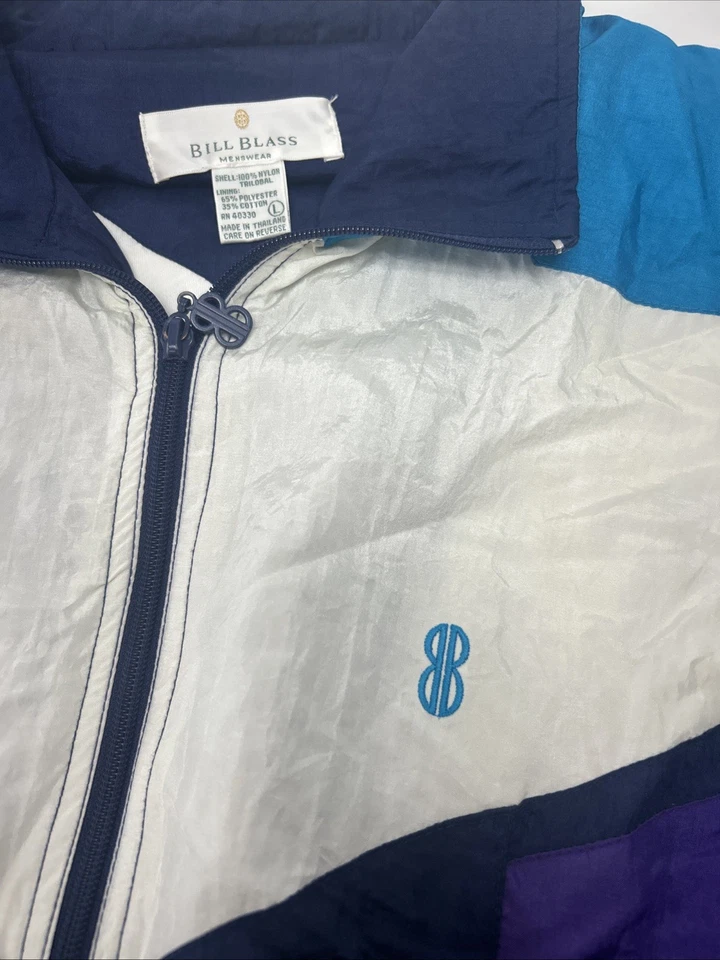 Traje de chándal de nailon Bill Blass vintage para hombre (2 piezas) ropa deportiva GRANDE retro años 90’s Foto 2 de 4