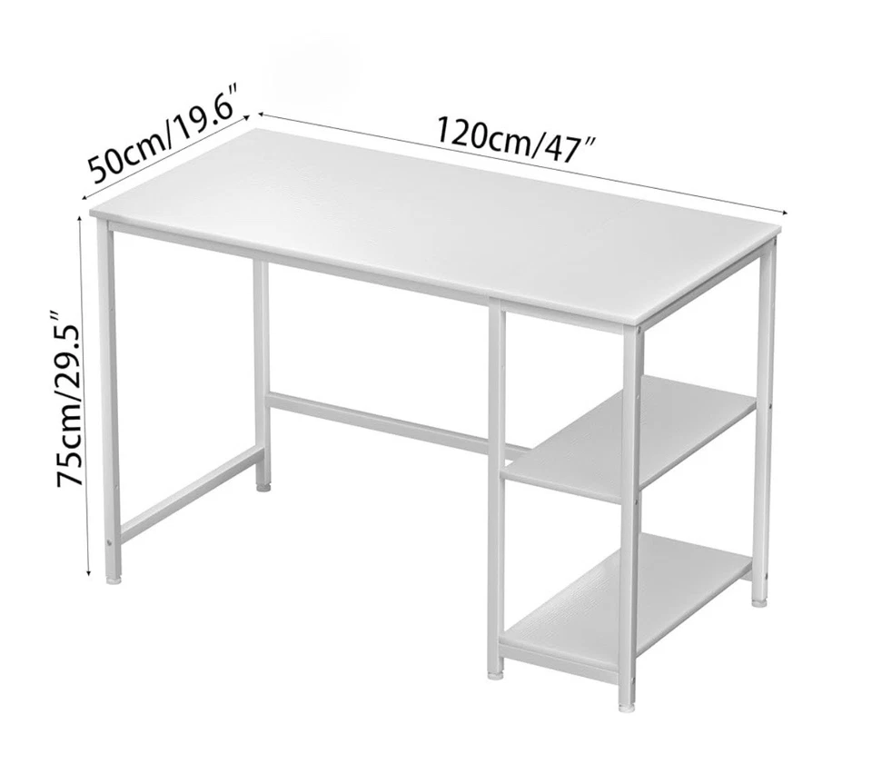 JOISCOPE Home Office Small Computer Desk for Working, Gaming, 40 inches, White - Image 2 of 4