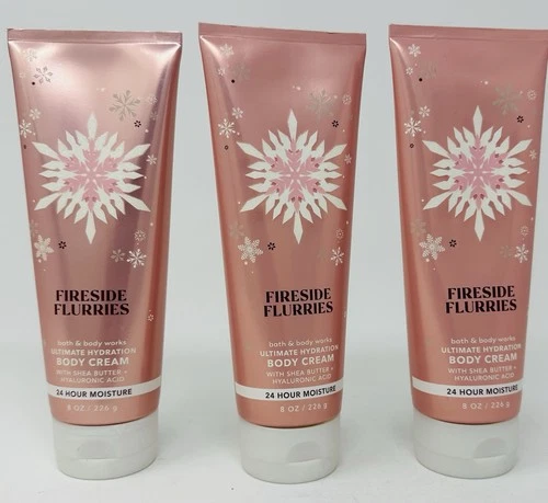 3 FIRESIDE FLURRIES BATH & BODY WORKS ULTIMATE HYD