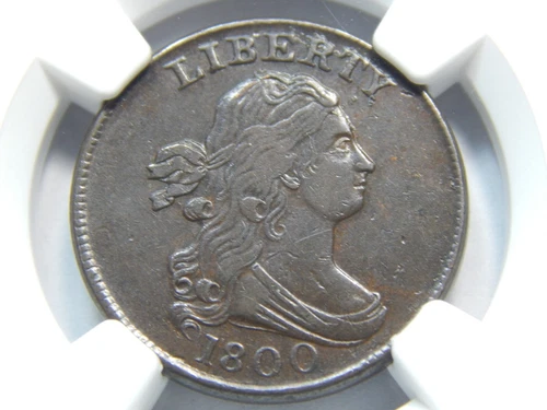 1800 1/2c Draped Bust Half Cent XF-45 NGC, Looks AU!