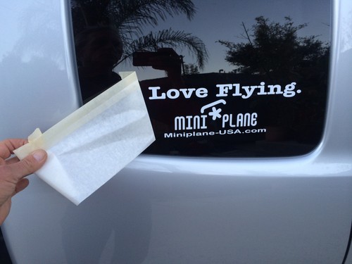 I Love Flying. Adesivo auto paramotore miniplano vinile, BIANCO taglia piccola - Foto 5 di 7