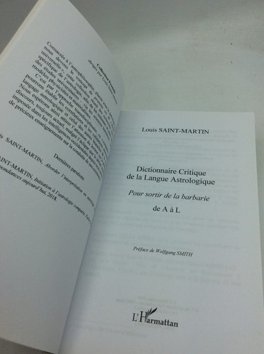 DICTIONNAIRE CRITIQUE DE LA LANGUE ASTROLOGIQUE - 2019 - French philosophy - Picture 2 of 5