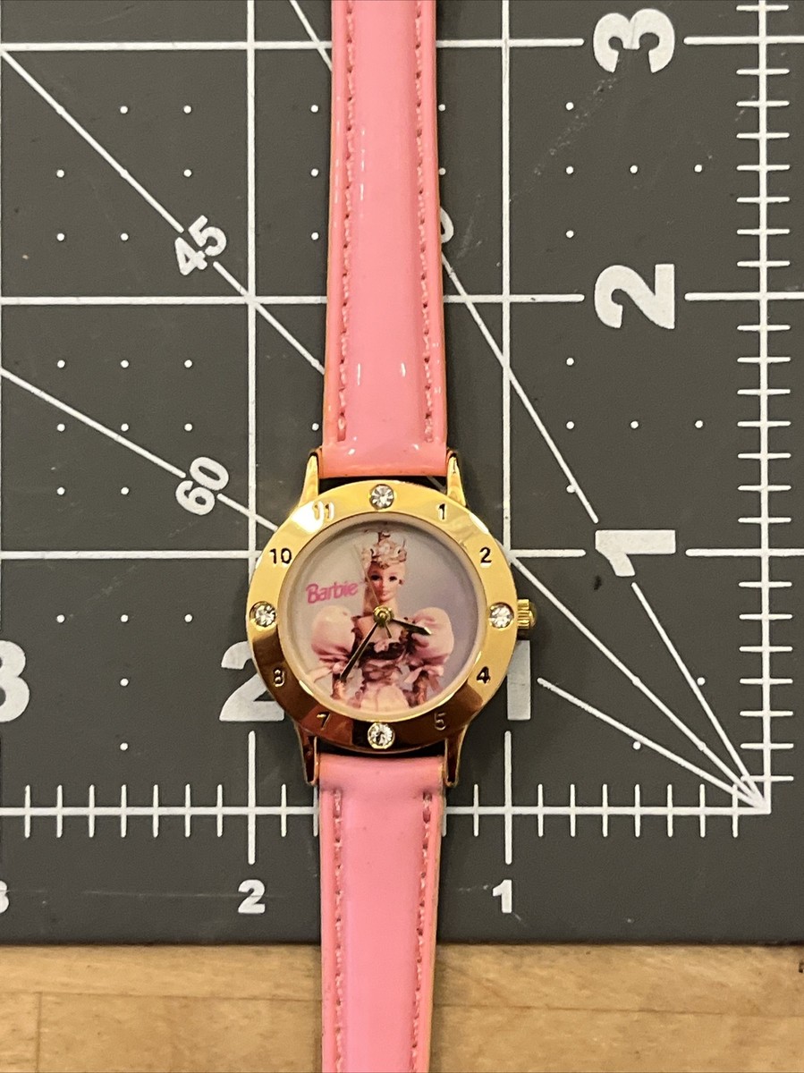 VTG Mattel Barbie Wristwatch Watch Gold Tone Case Bezel With  display picture 3