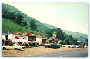 Postcard Nc Maggie Valley Dish Barn Hull Pottery Ironstone Coca