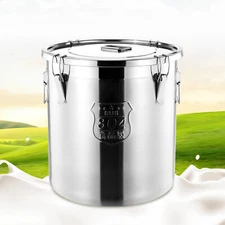 Used 48L/12.68Gal Silver Stainless Steel Rice Cereal Grain Airtight Container