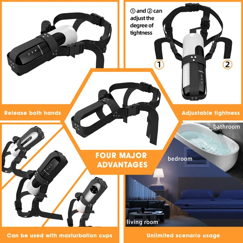 Hands-free Wearable Strap for Male Masturbator Rotating Cup Thrusting Lubricants - Picture 6 of 16