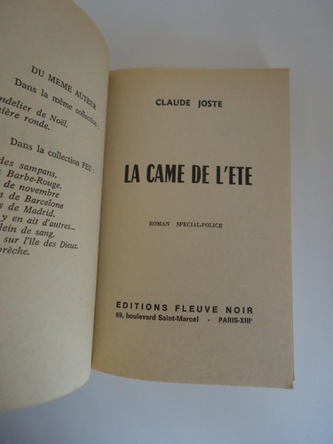 La came de l'été - Claude Joste - Fleuve Noir - 1968 - 1ère édition - Bon - Picture 4 of 6
