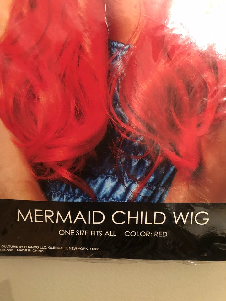 NIÑO NIÑOS ROJO ARIEL LARGO RECTO DISNEY LA SIRENITA NIÑAS DISFRAZ PELUCA  Foto 2 de 4