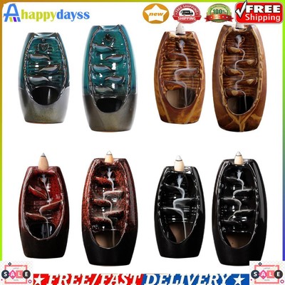 Ceramic Backflow Incense Burner Multifunction Handmade Meditation Accessories