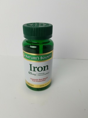 100 Iron 65mg Ferrous Sulfate Nature's Bounty Mineral ...