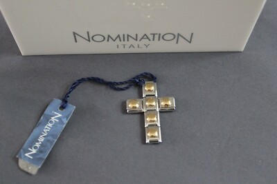 Nomination Italian Modular Link Raised Point Cross 18K Gold Dot Stainless Steel 