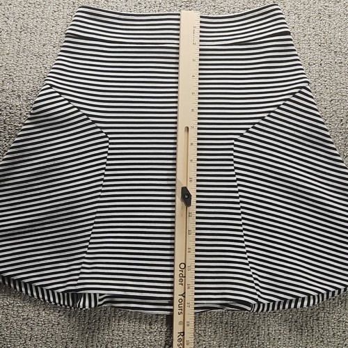 Express Skirt Womens 2 Mini Black and White Striped A Line - Picture 7 of 9