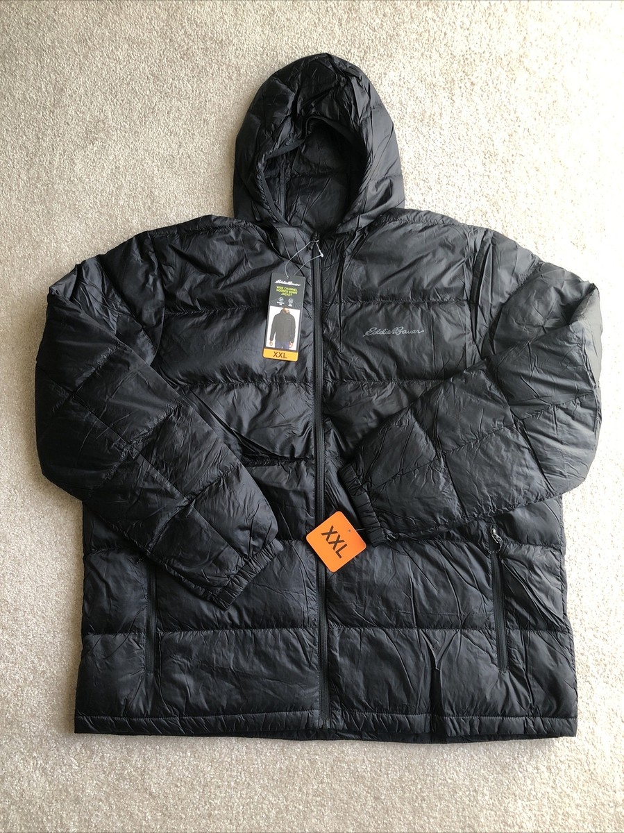 EDDIE BAUER EB650 Channel Down Black Hooded Lightweight EDDIE BAUER EB650 Channel Down Black Hooded Lightweight