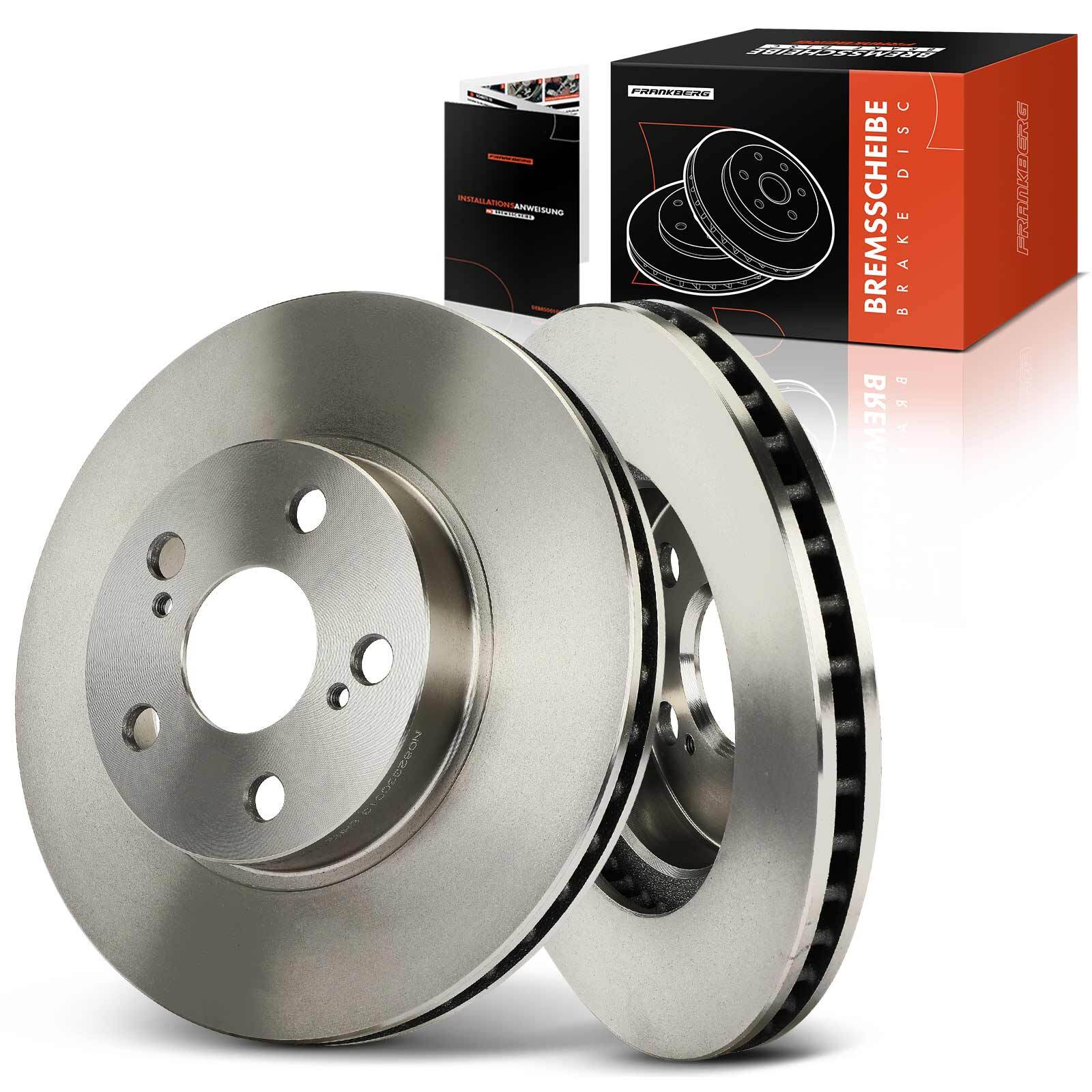 FRANKBERG 2x 255mm Brake Discs for Toyota Prius W2 1.5 Hybrid 4351247030 Front