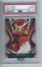 MIKE TROUT 2021 TOPPS FINEST KINTSUKUROI RED GOLD REFRACTOR SSP #3 PSA 10 POP 2