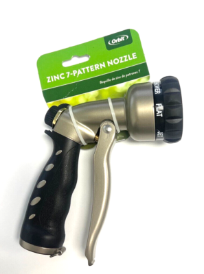 #ad Orbit Zinc 7 Pattern Spray Front Trigger Hose Turret Nozzle 56252D $14.99