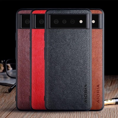 For Google Pixel 8A 8 7 6 Pro Shockproof Grain Texture Leather Thin Case Cover
