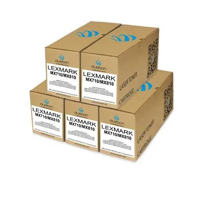 DUSTON Toner noir compatible avec Lexmark MX710 MX711 MX810 MX81 - 5x 62D2000, 622