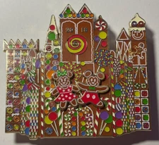 Disney It's A Small World Gingerbread House Jumbo Mickey Minnie Pin 2018 LE500