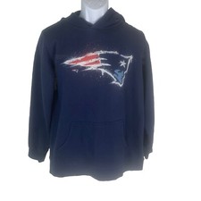 Fanatics New England Patriots Youth Hooded Sweatshirt Heavy Weight Size XL Blue