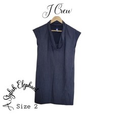 J Crew Gray Cowl Neck Wool Dress Size 2 Office Dress Zippered Pockets