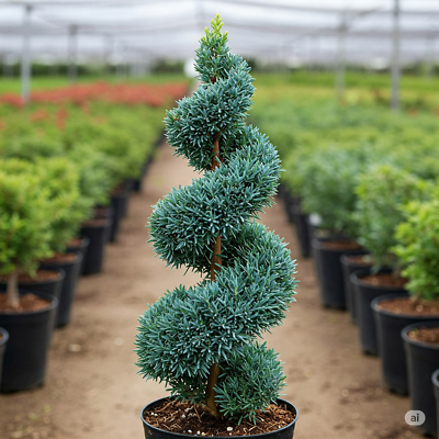 Arizona Cypress Plant Live Topiary Spiral Carolina Sapphire 2gal