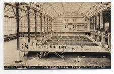 1910 Weidner RPPC Postcard showing interior of Sutro Baths San Francisco CA