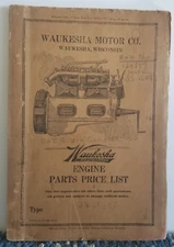 1928 Waukesha Racardo Head Engine Parts Price List JS 5-1/2" X 7"
