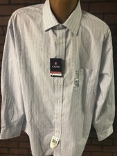 CHAPS Classic Fit Shirt Mens Long Sleeve Button Front  18 34/35 Striped C2-4