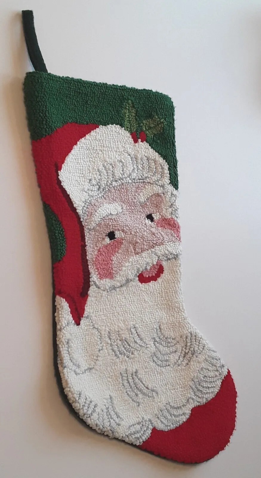 SANTA STOCKING Needle Point St. Nicholas Square/Kohls Christmas Santa