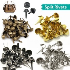 Metal Split Rivets Head Cone Studs DIY Crafts Handbags Purses Belts 10/12/15mm