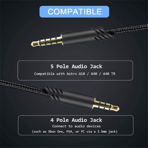 Remplacement pour Astro A10 A40 câble en ligne cordon muet casque de jeu Xbox PS4 - Photo 4/6