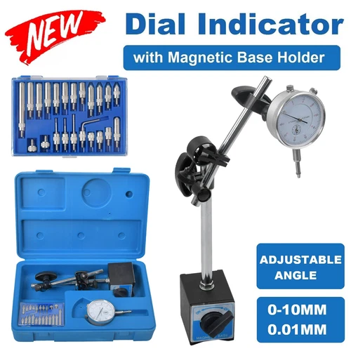 Magnetfuß Magnet Messstativ mit Messuhr Mikrometer Messuhrhalter Flexibel 10 mm