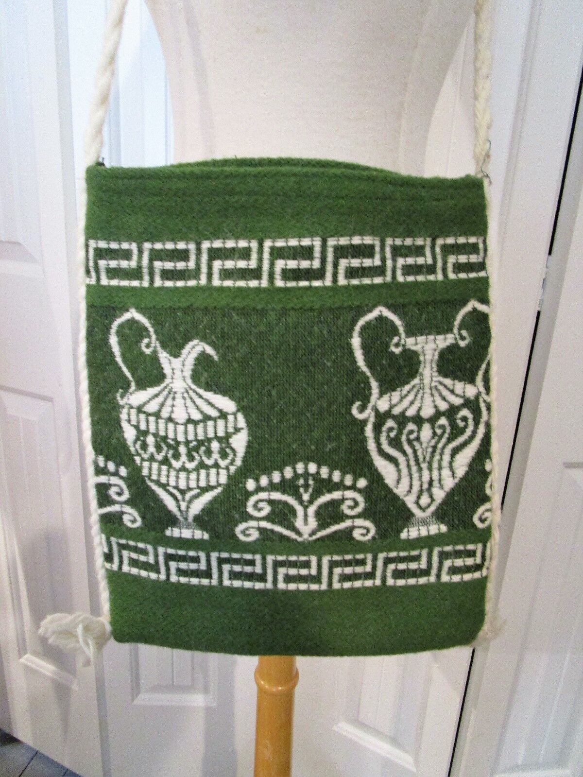 Mykonos - Large Tote, with Boho Fringe, Authentic Vintage Braided Rim