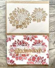 Schablone Stencil* Dahlien * Blumen Hintergrund Kartengestaltung