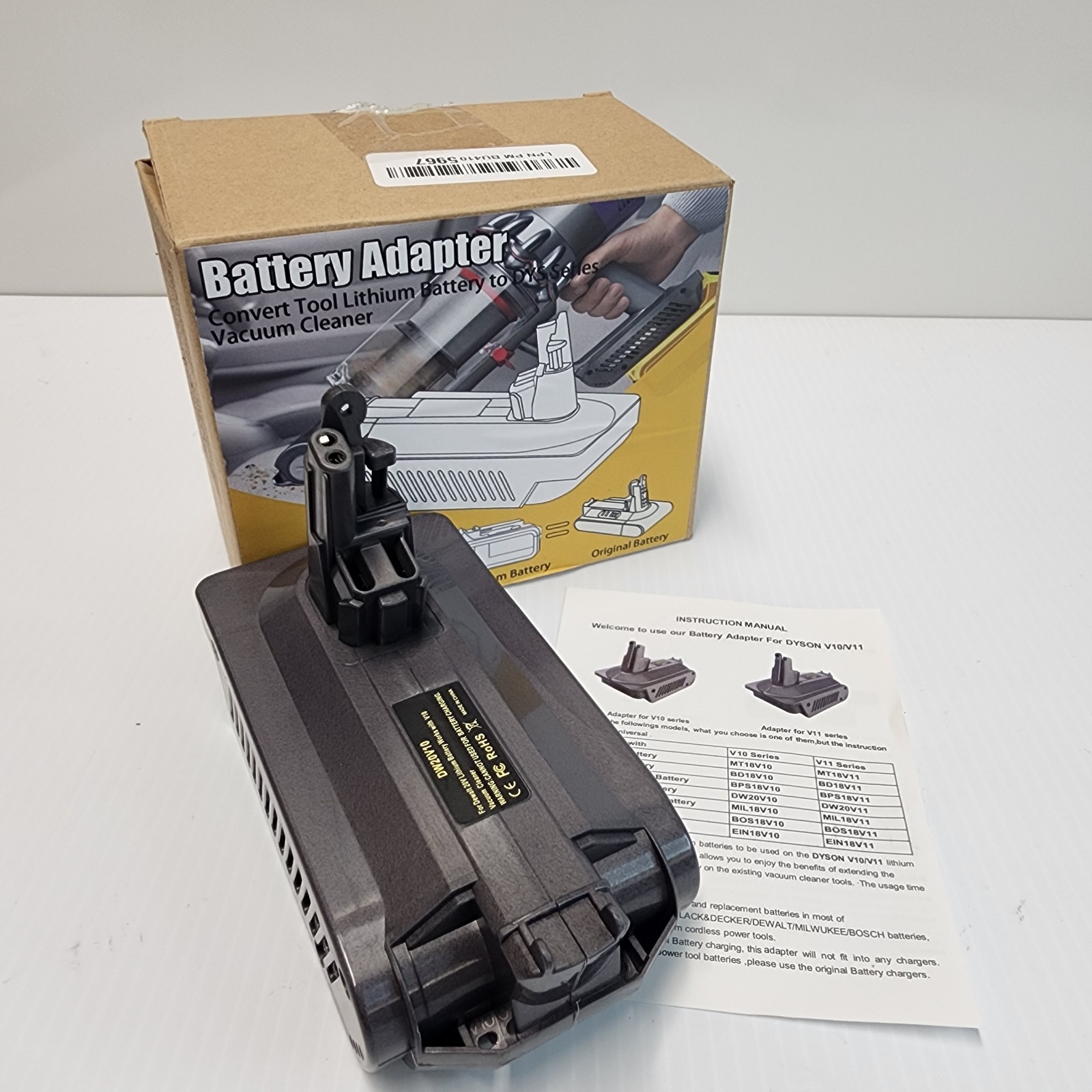Dyson V10 Battery Adapter Replacement Compatible with Milwaukee 18V M18 Battery
