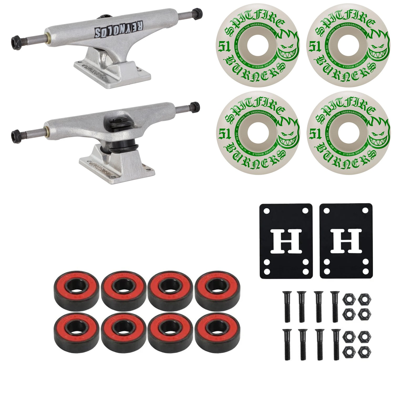 Trucks Reynolds Hollow With Spitfire Wheels, Abec 5 Bear