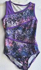 Danskin Now Leotard Girls XS 4-5 Purple Multicolor Sparkle Gymnastics Tank