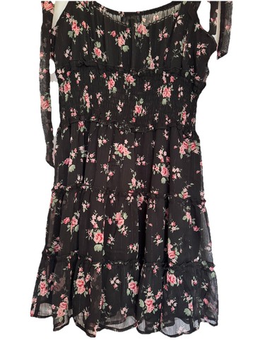 Trixxi Women's Black Floral Pattern Roses Size Medium Dress - Picture 6 of 9