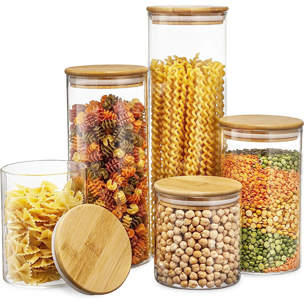 Bocaux en verre hermétiques IKEA en bambou pour préserver la fraîcheur de vos aliments