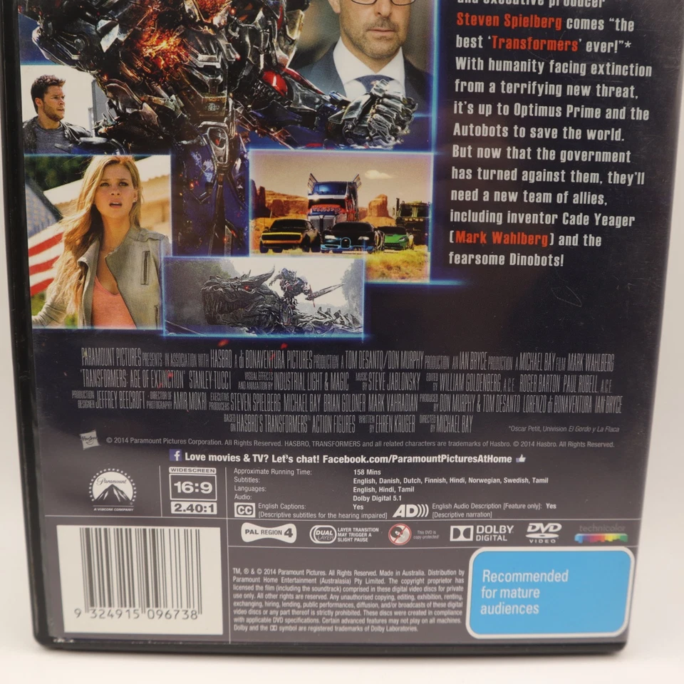Transformers Age Of Extinction DVD (2014) Region 4 Action – Free Post - image 4 of 4
