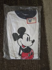 Vintage 1980s Disney Mickey Mouse Ringer T Shirt Adult Large 42-44 NWT  SEALED